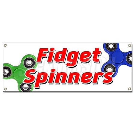 Signmission FIDGET SPINNER BANNER SIGN tri-spinner edc toy stress reducer adhd focus fydget B-Fidget Spinner